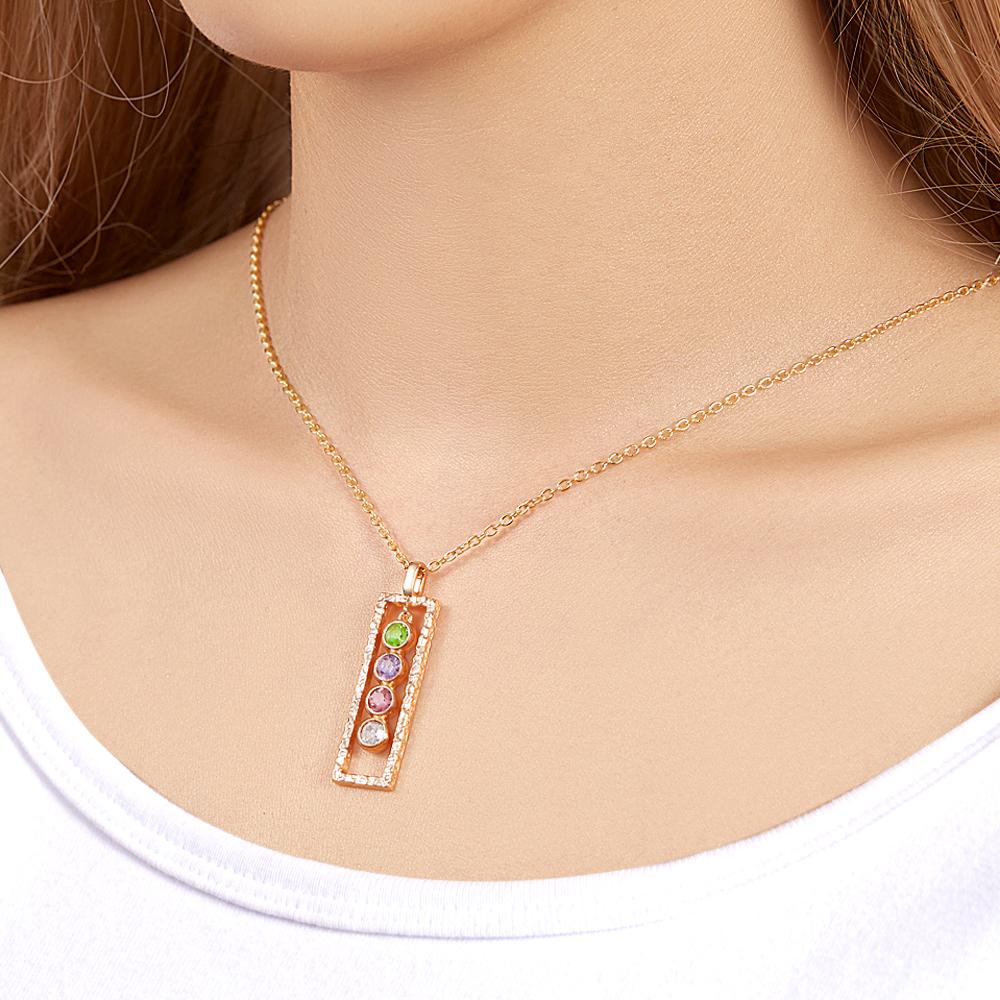 Custom Birthstone Necklace Modern Bar Unique Memorable Gifts