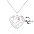 Engraved 1-5 Names Birthstone Family Tree Personalized Heart Shaped Pendant Christmas Day Gifts
