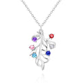 Custom Birthstone Necklace Diamond Tree Commemorate Gifts