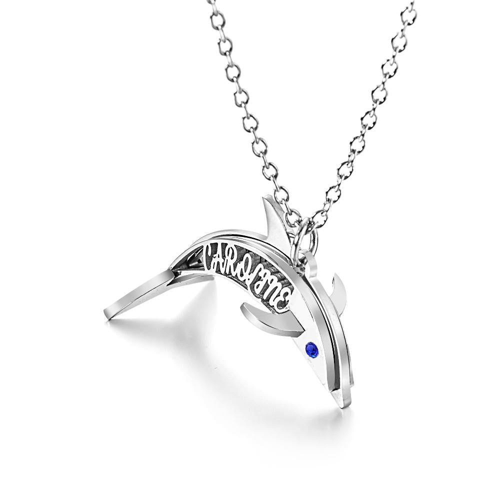"Eye of the Dolphin" Personalized Birthstone Necklace Personalized Name Necklace for Valentine's Day