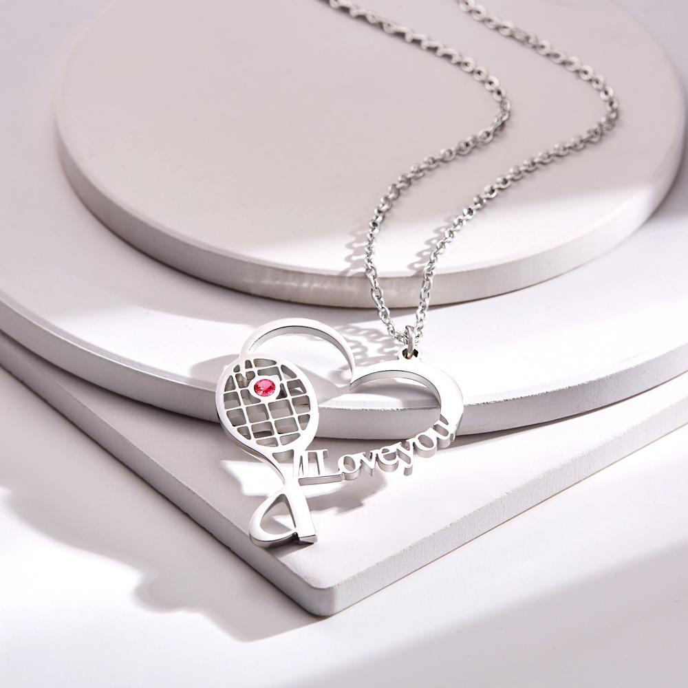 Custom Birthstone Engraved Necklace Tennis Creative Name Gifts