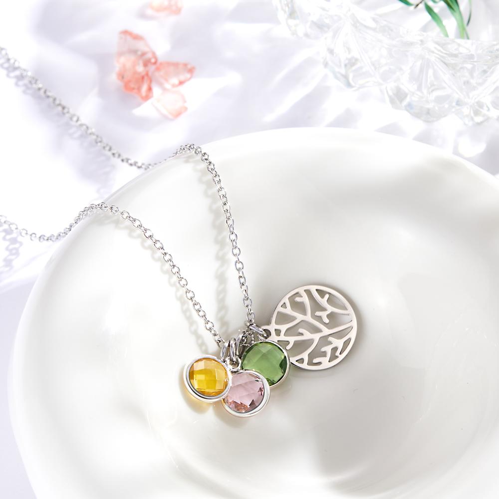 Custom Birthstone Necklace Family Tree Creative Gifts