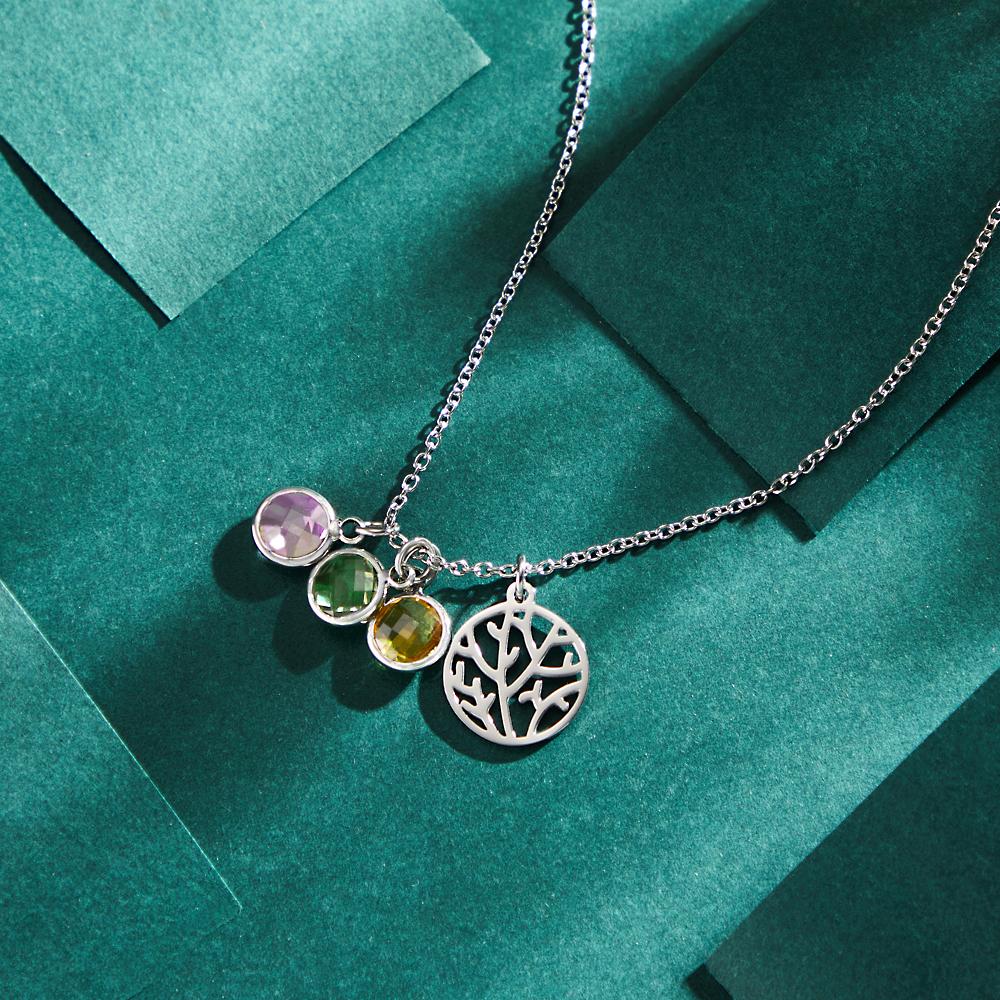 Custom Birthstone Necklace Family Tree Creative Gifts
