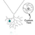 Custom Birthstone Engraved Necklace Family Tree Necklace Gift for Her