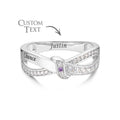 Custom Name and Text Birthstone Ring Personalized Family Ring Gift For Her