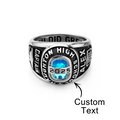 Personalized Birthstone Class Signet Ring with Engraved Symbol Name and Text Class of 2025 Graduation Gift for High School University Graduates