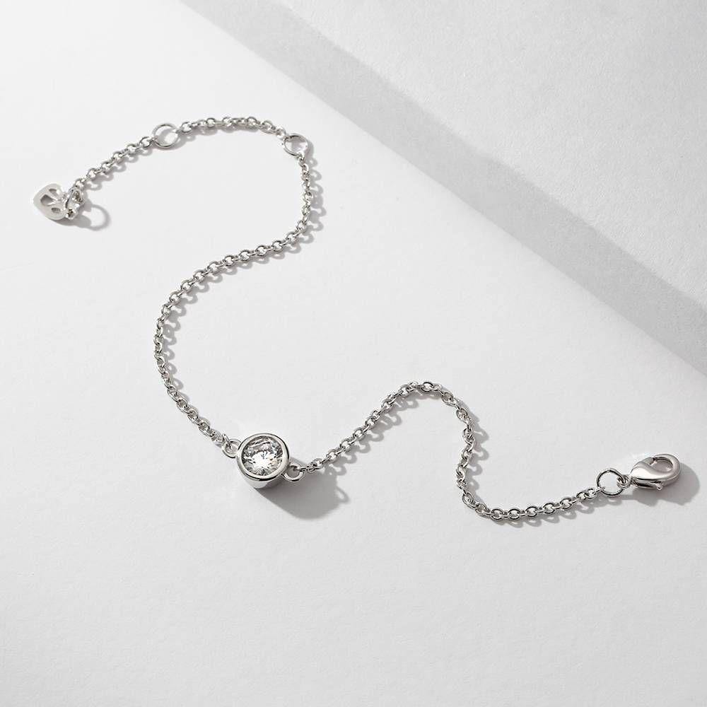 Personalized Birthstone Bracelet - Length Adjustable