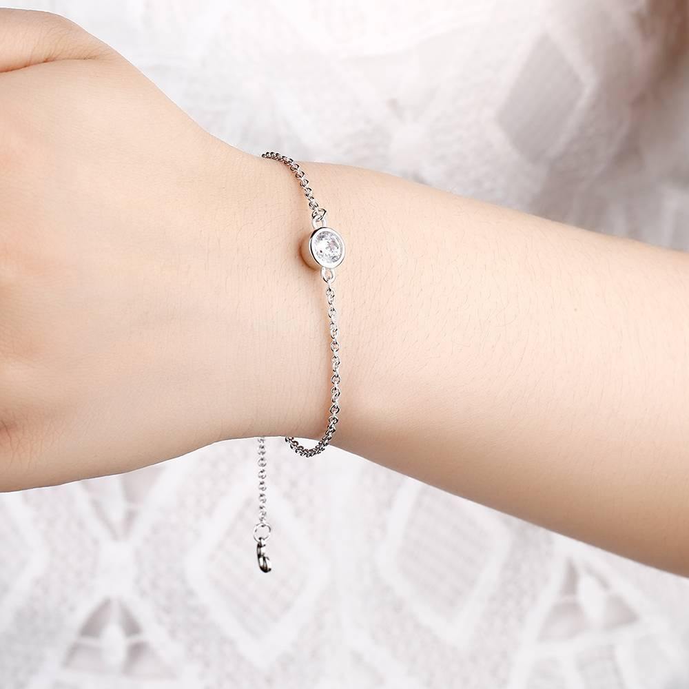 Personalized Birthstone Bracelet - Length Adjustable