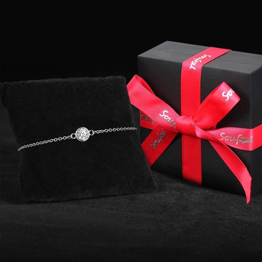Personalized Birthstone Bracelet - Length Adjustable