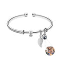 Personalized Photo Projection Bracelet Custom Number Of Optional Engravable Beads Jewelry Gift For Family