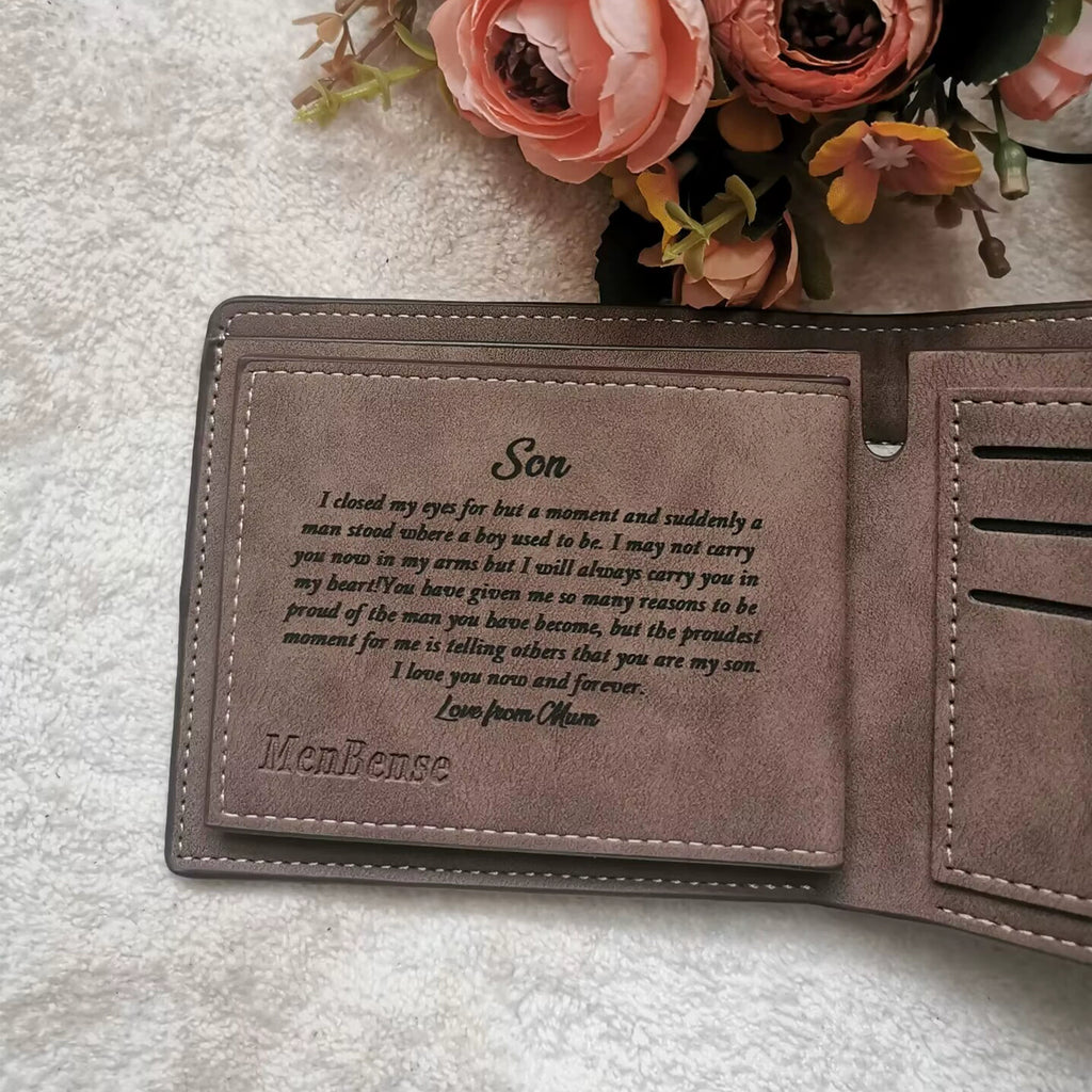 Bifold Wallet Engraved Wallet Gift For Son From Mom