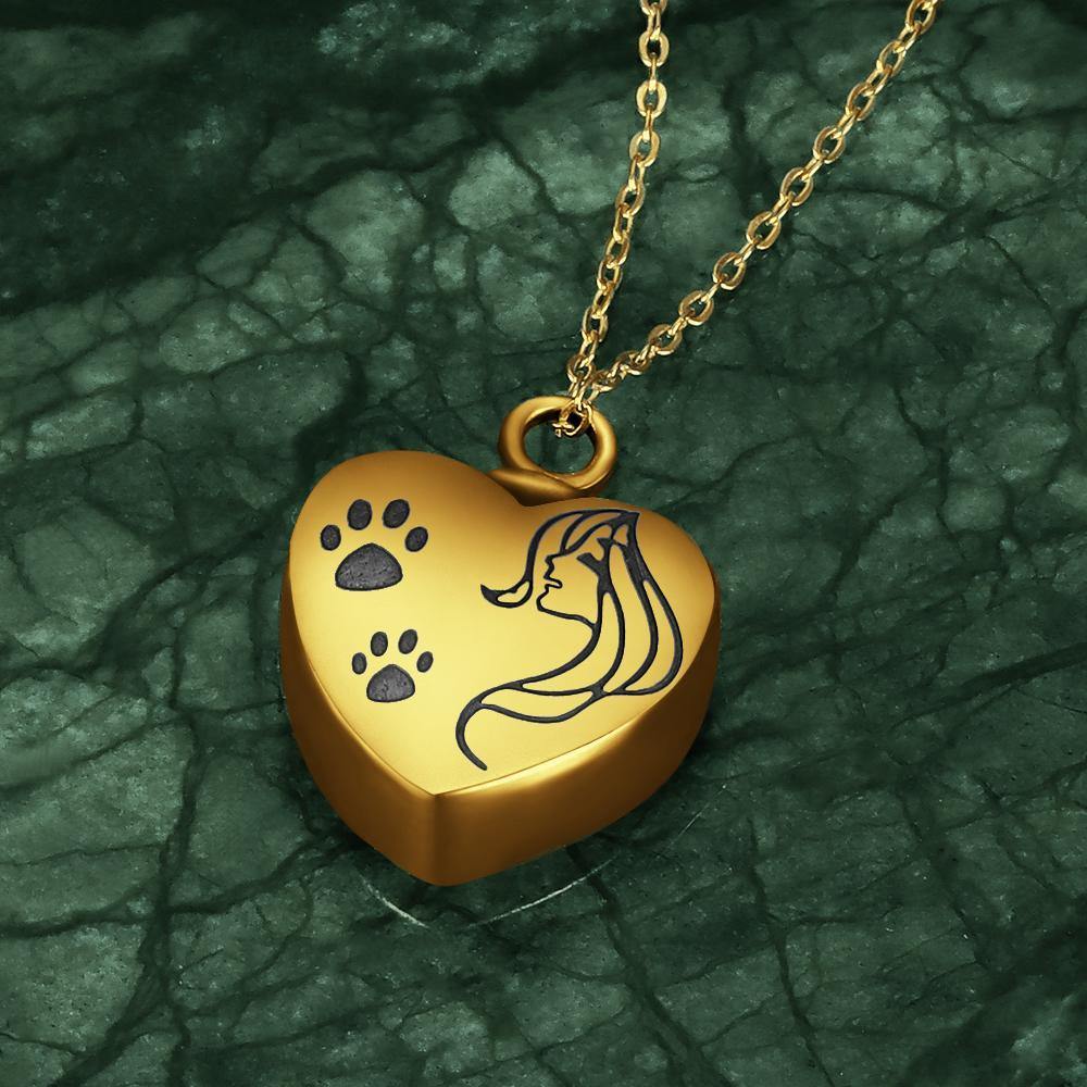 Custom Urn NecklacePhoto Necklace Cremation - Gold Plated
