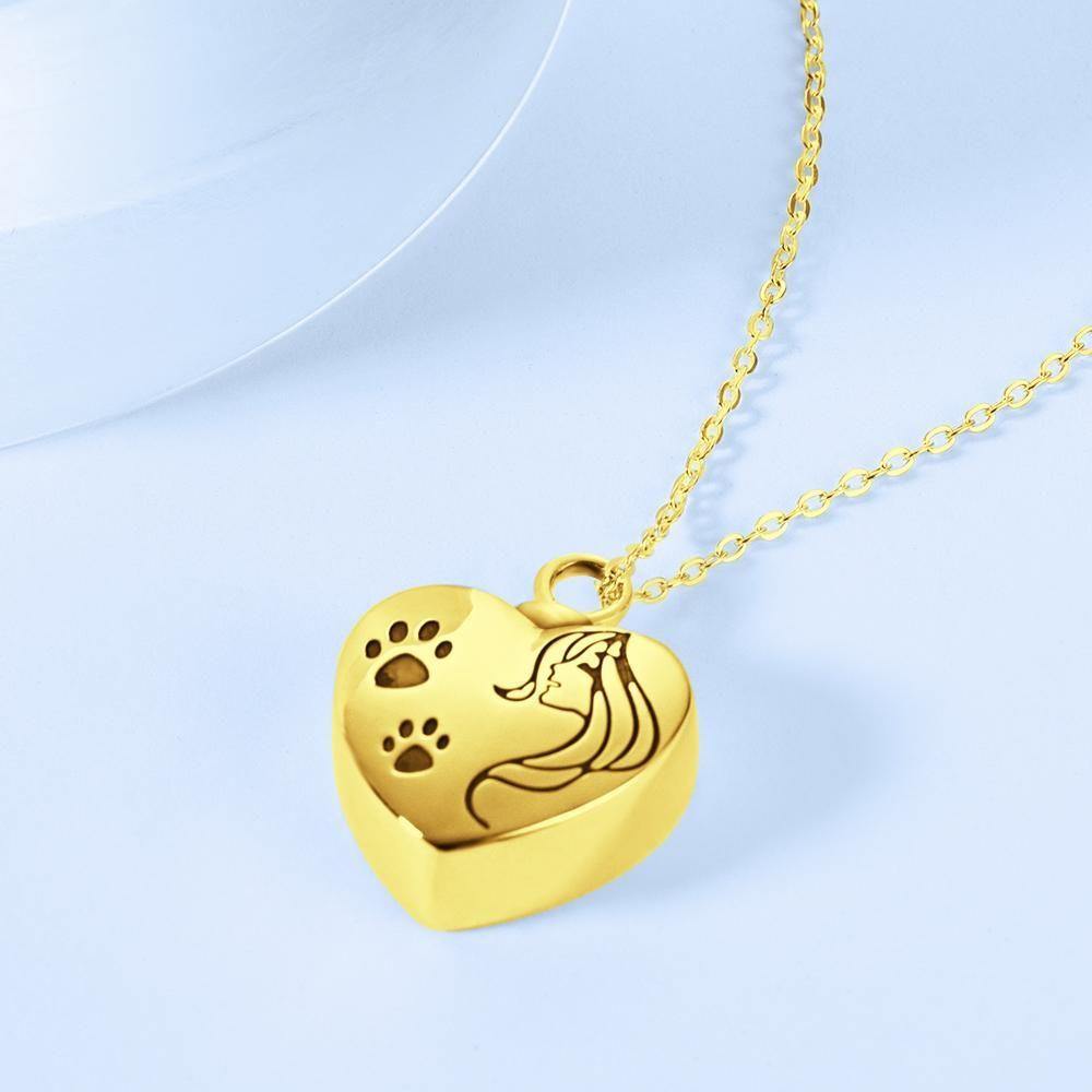 Custom Urn NecklacePhoto Necklace Cremation - Gold Plated