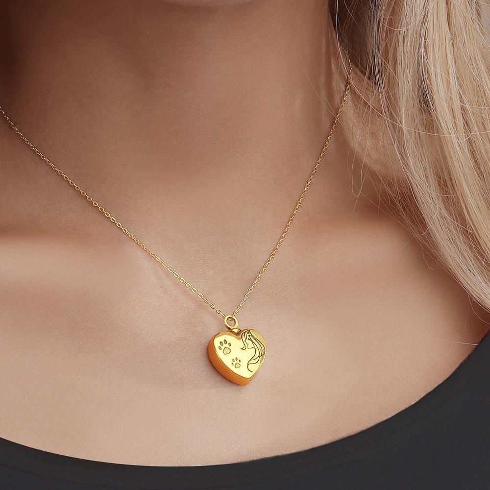 Custom Urn NecklacePhoto Necklace Cremation - Gold Plated