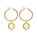 Initial Letter Earrings Stylish Alphabet Round Earrings
