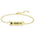 Scannable Spotify Code Anklet Engraved Bar Anklet Golden Color Gifts for Valentine's Day