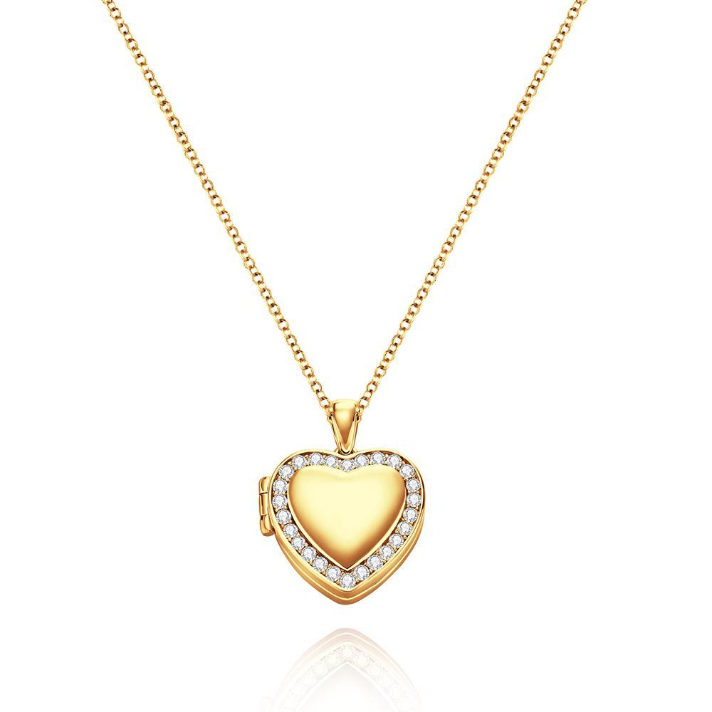 Custom Photo Engraved Necklace Heart Shaped Photo Locket Birthday Gifts for Women