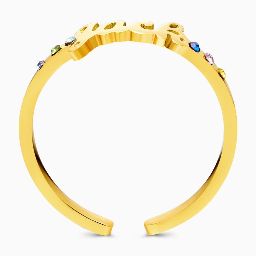 Custom Name Ring Six Birthstones Valentine's Day Gift