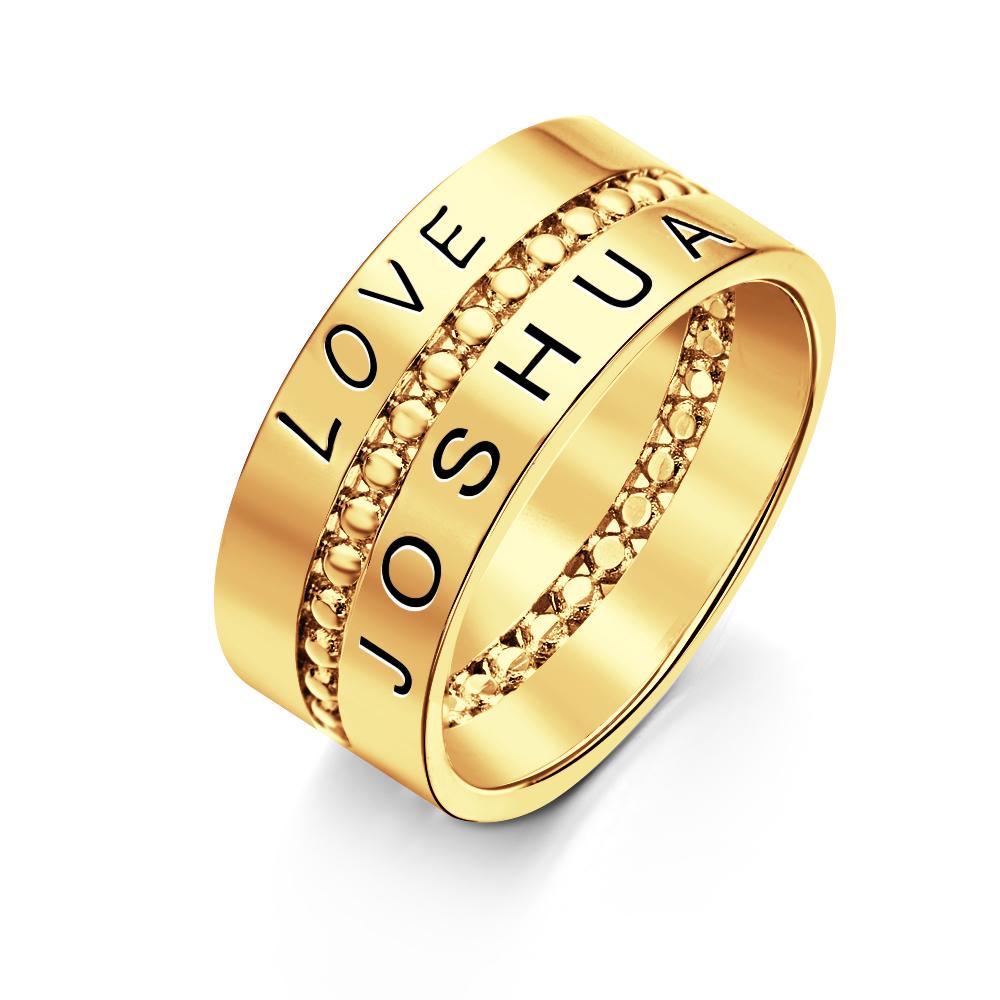 Personalized Gift for Mother's Day Personalized Stacking Rings Gold Filled Gold Name Ring