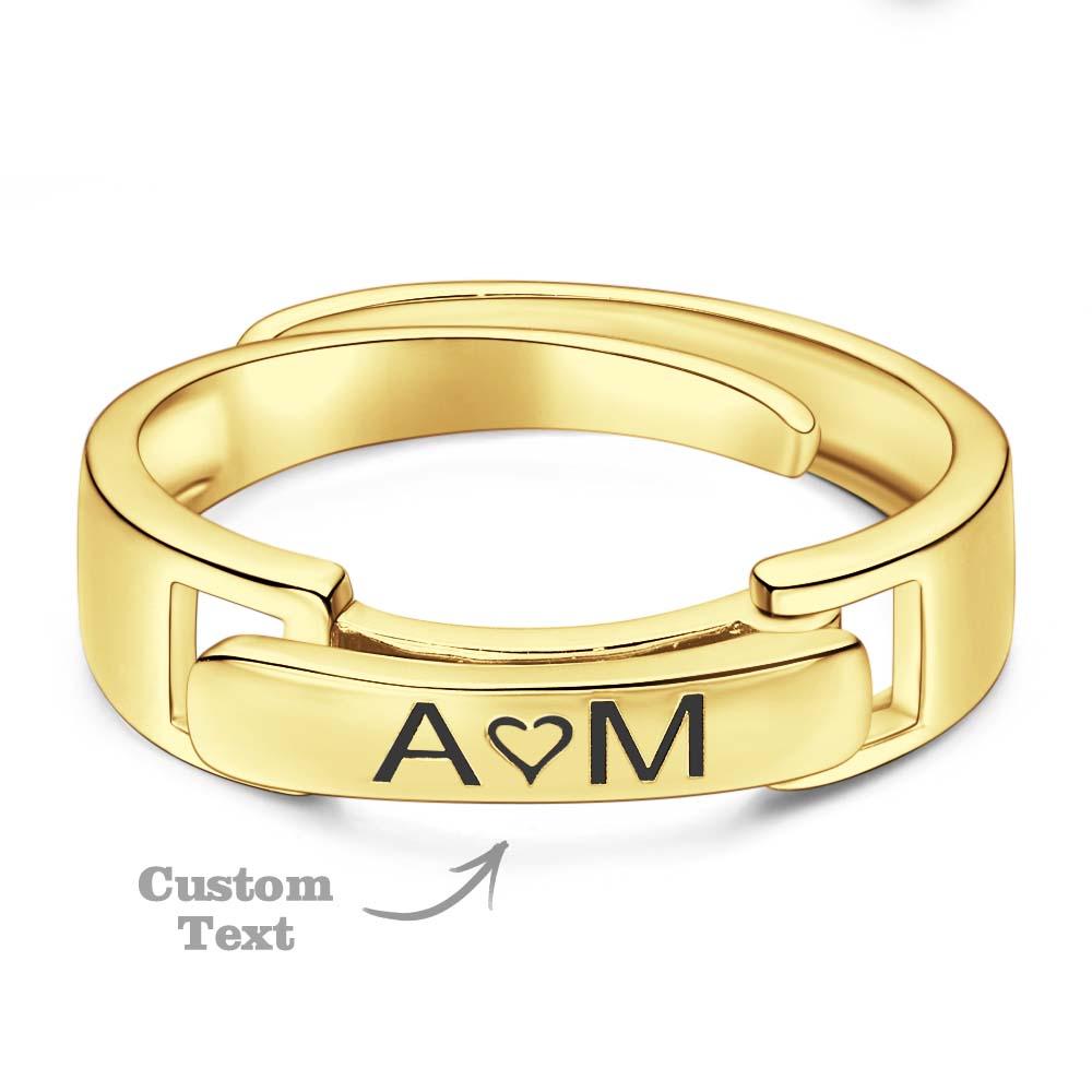 Stackable Name Ring Personalized Custom Name and Date Ring Anniversary Wedding Gift for Her