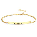 Custom Engraved Bracelet Splicing Chain Bar Bracelet