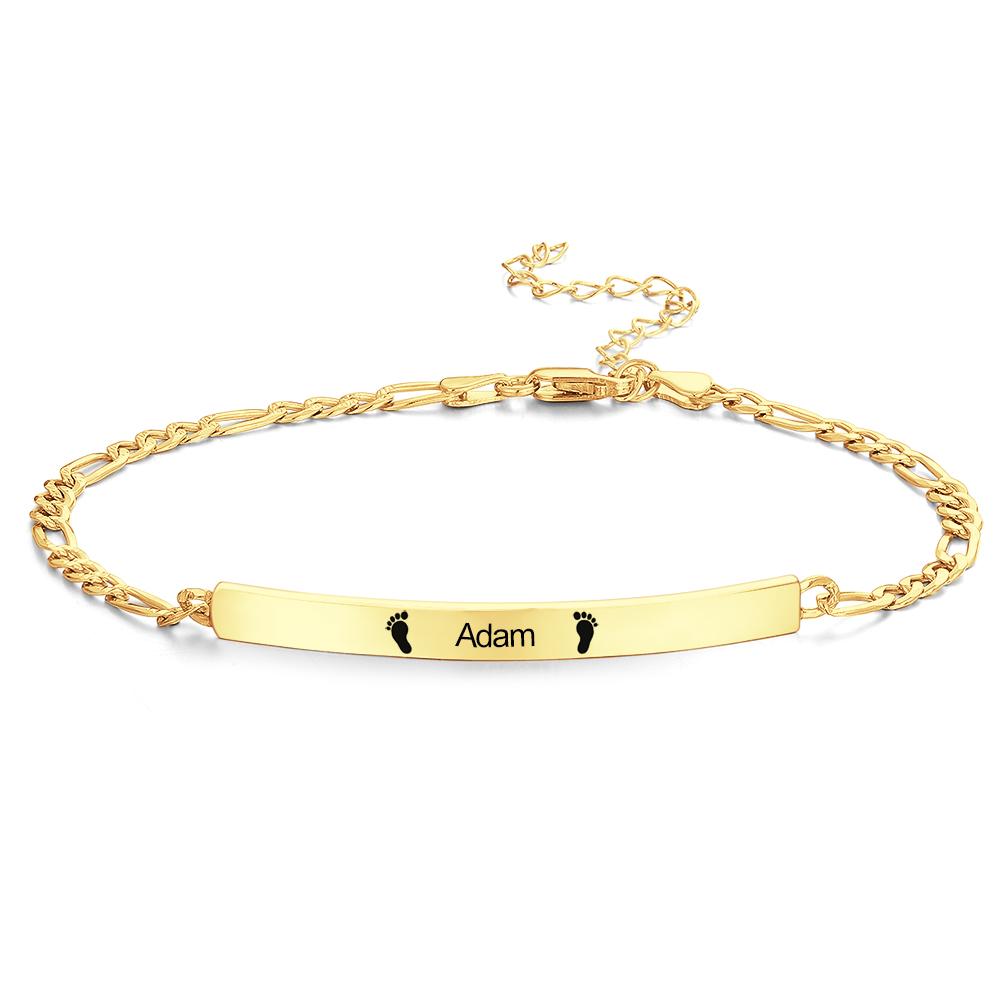 Custom Engraved Bracelet Splicing Chain Bar Bracelet