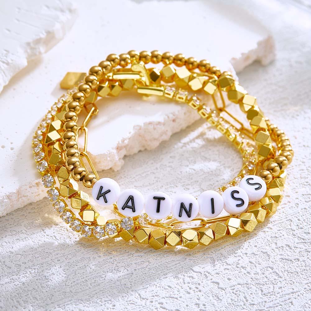 Custom Name Bracelet Bohemia Style Metal Stack Gift