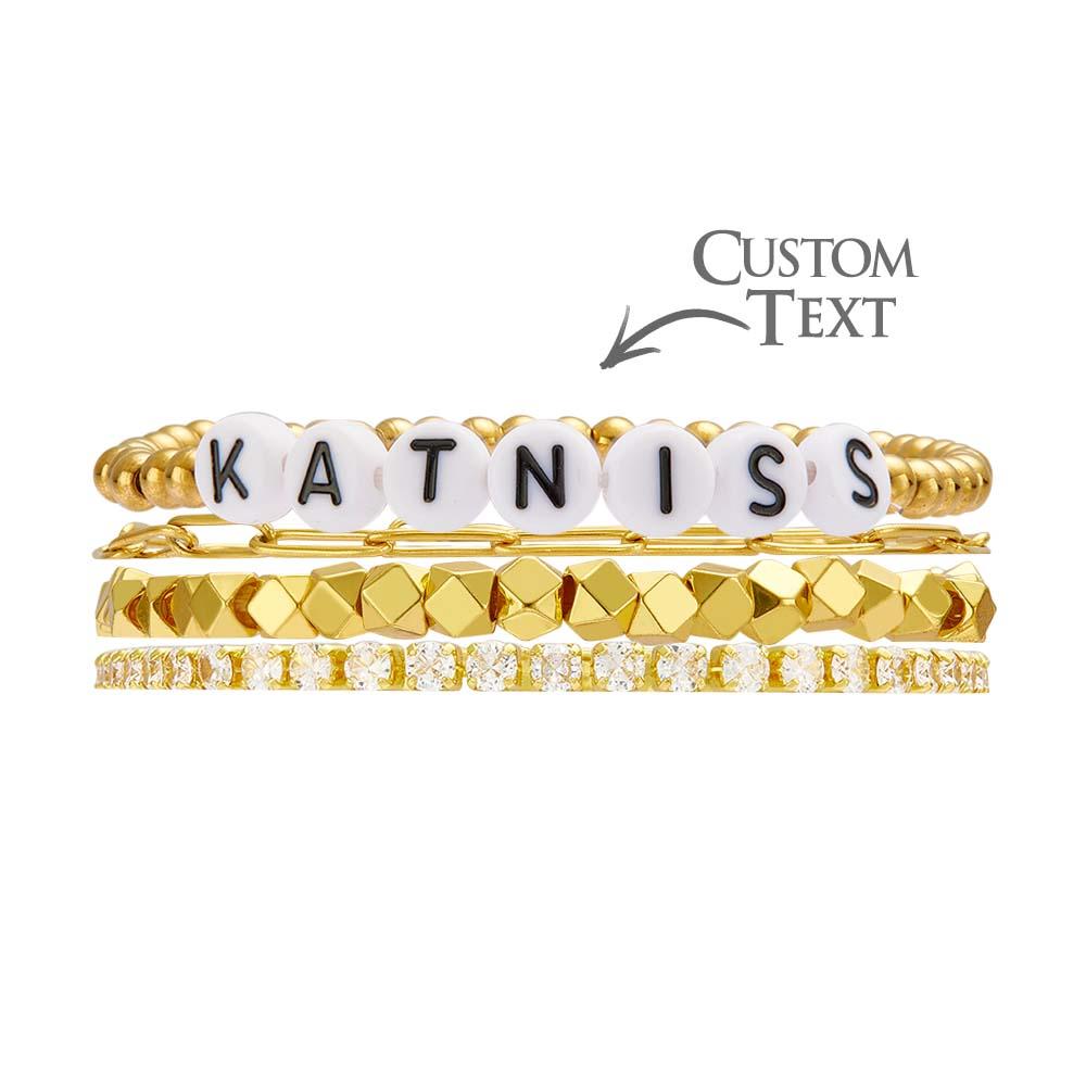 Custom Name Bracelet Bohemia Style Metal Stack Gift