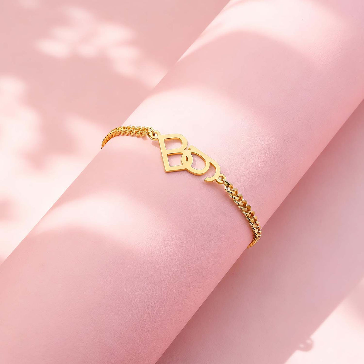 Custom Two Initial Interlocking Bracelet Customized Jewelry Bracelet Christmas Gift