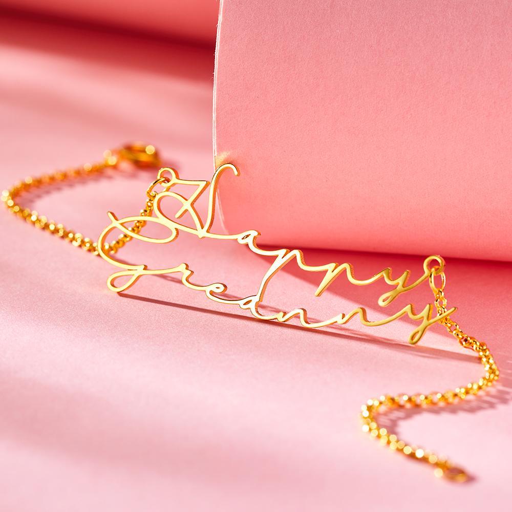 Custom Engraved Bracelet Dainty Name Bracelet for Women