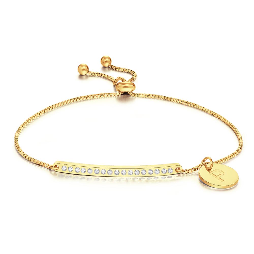 Custom Engraved Rhinestone Bar Bracelet Gift for Her
