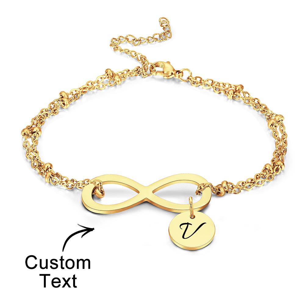 Custom Letter Bracelet Personalized Bracelet Pendent Infinity Love for Her