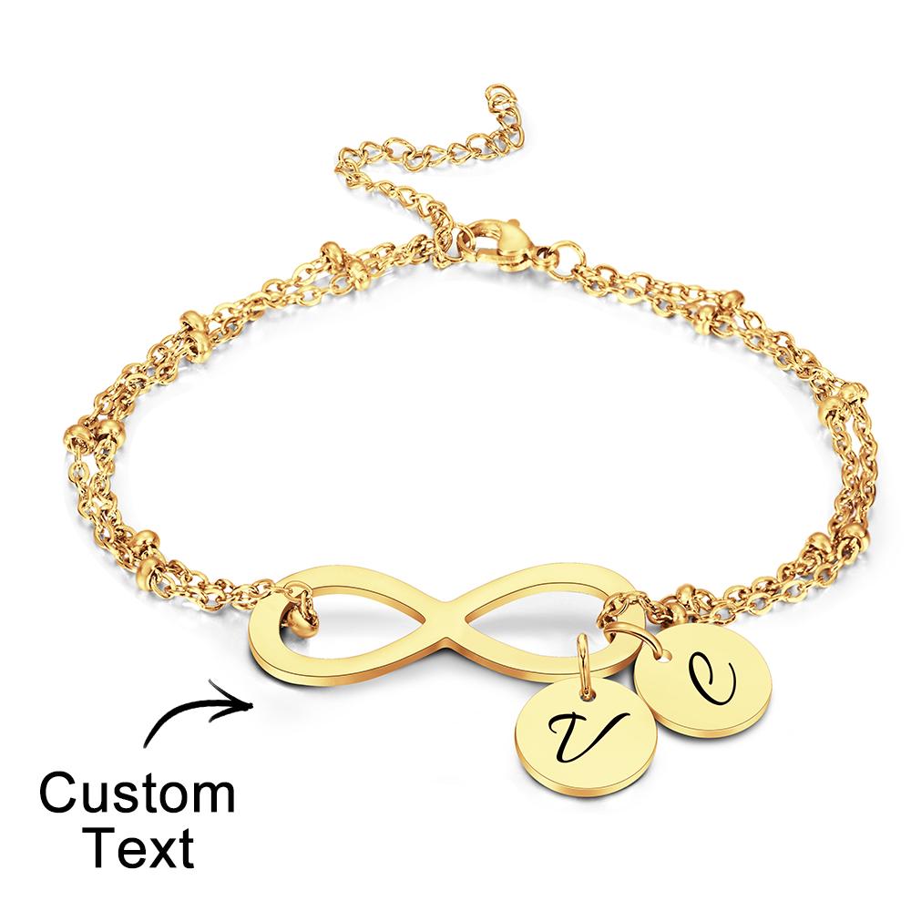 Custom Letter Bracelet Personalized Bracelet Pendent Infinity Love for Her