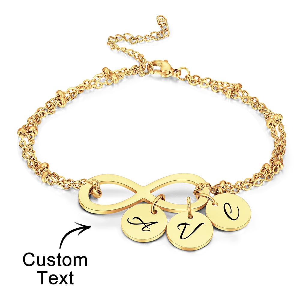 Custom Letter Bracelet Personalized Bracelet Pendent Infinity Love for Her