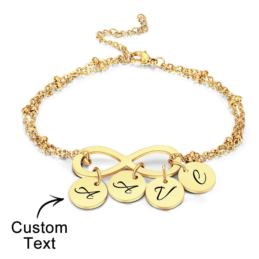 Custom Letter Bracelet Personalized Bracelet Pendent Infinity Love for Her