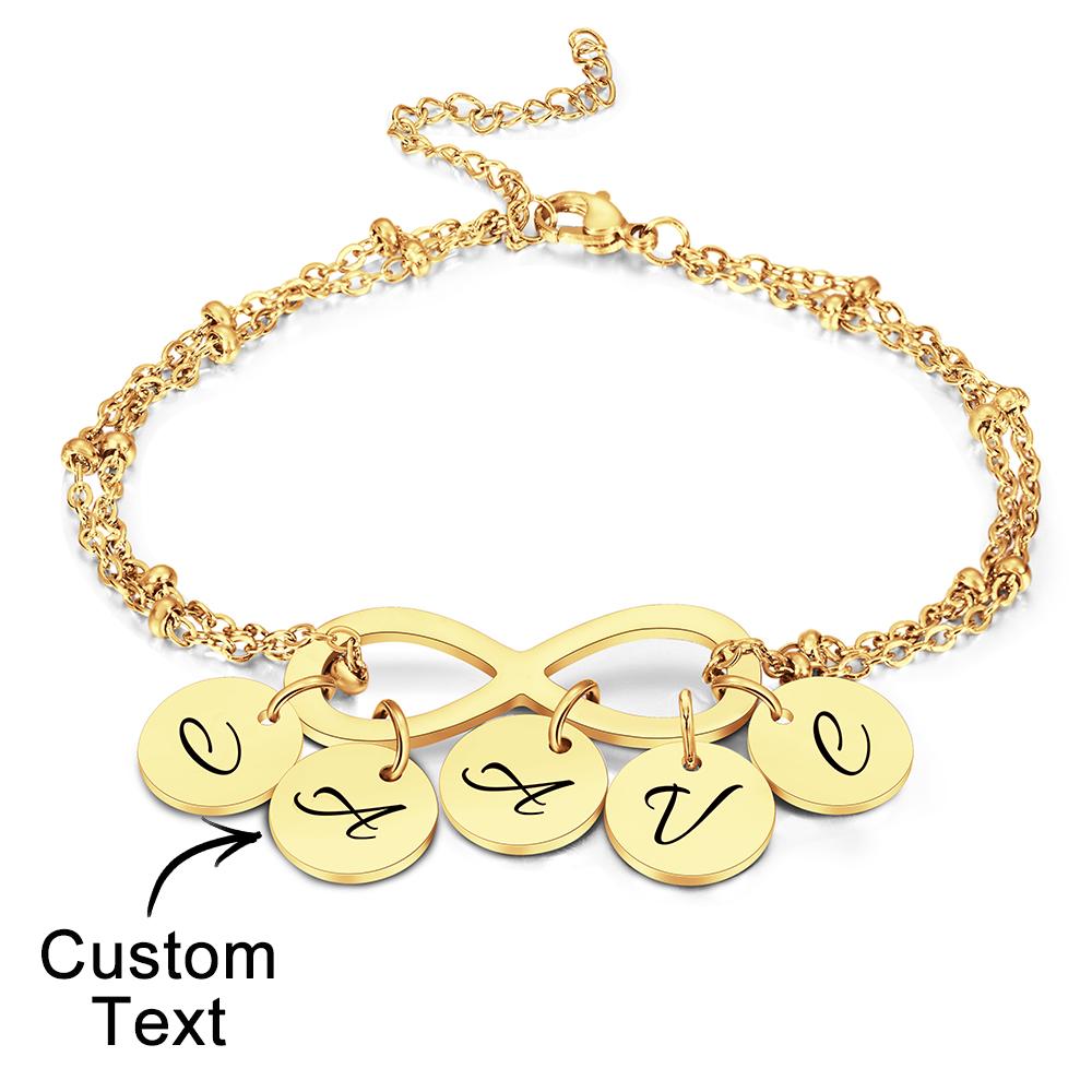 Custom Letter Bracelet Personalized Bracelet Pendent Infinity Love for Her