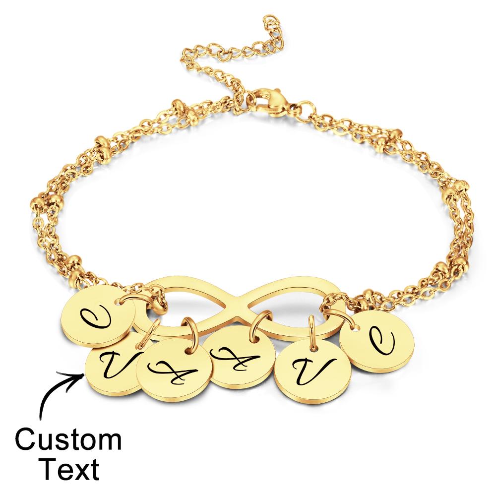 Custom Letter Bracelet Personalized Bracelet Pendent Infinity Love for Her