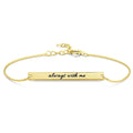 Custom Engraved Bar Bracelet, Bridesmaid Gift 14K Gold Plated - Golden