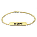 Men's Bracelet Thick Chain Engraved Bracelet Custom Name Bracelet Gift for Father - Silver