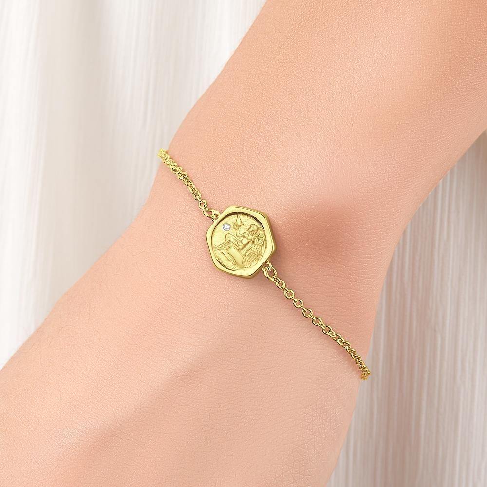 Name Bracelet Victory Wishing Coin Good Luck Bracelet 14k Gold Plated