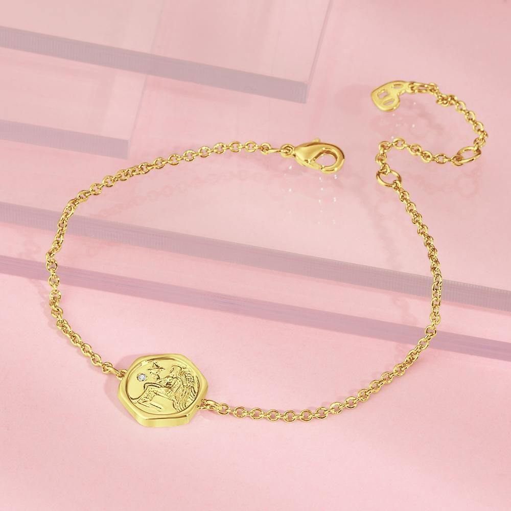 Name Bracelet Victory Wishing Coin Good Luck Bracelet 14k Gold Plated Silver