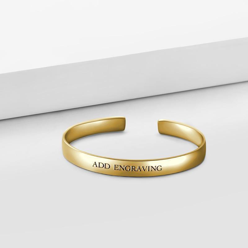 Engraved Bangle 14k Gold Plated