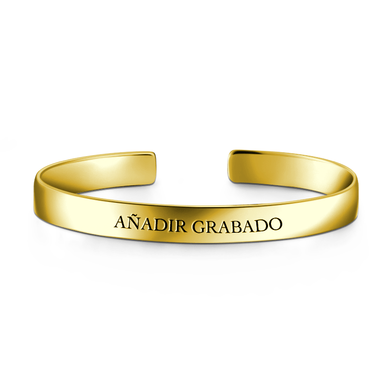 Engraved Bangle 14k Gold Plated