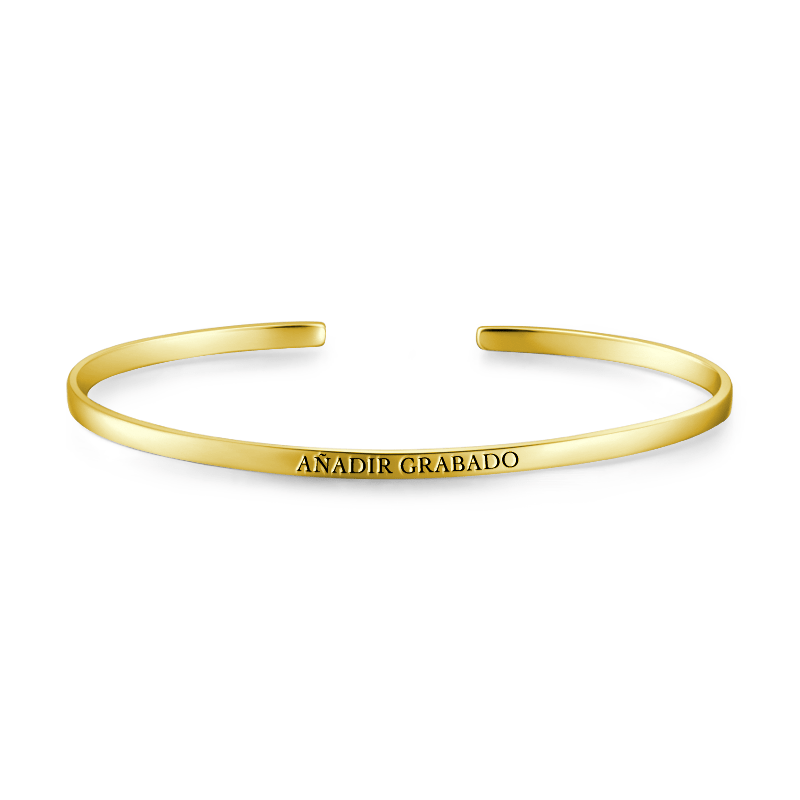 Engraved Bangle 14k Gold Plated
