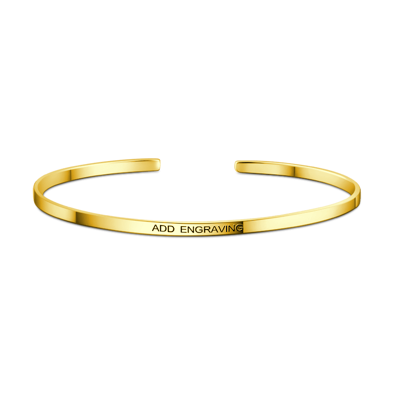 Engraved Bangle 14k Gold Plated