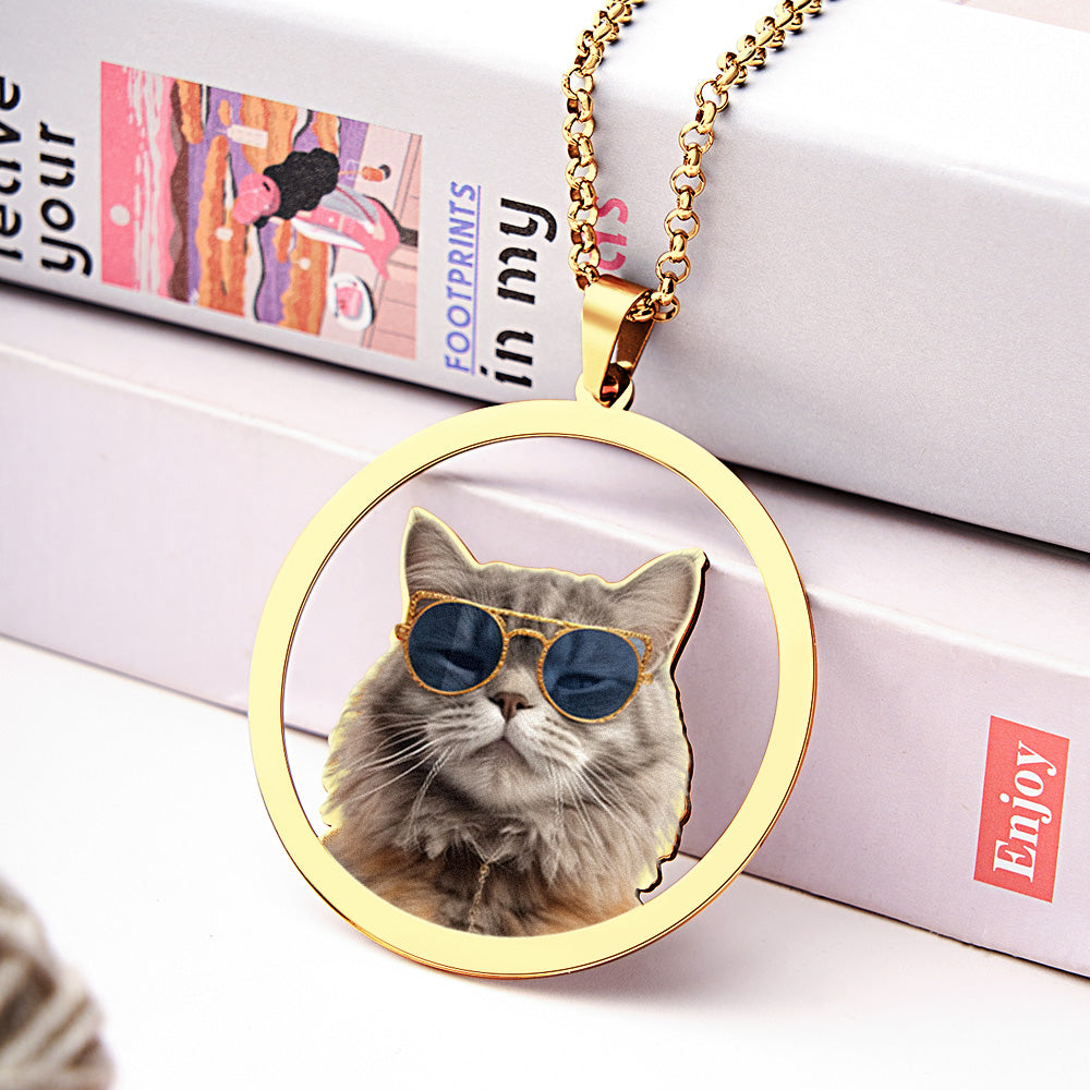 Personalized Pet Photo Necklace Gift for Pet Lover