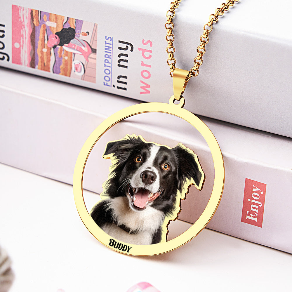 Personalized Pet Photo Necklace Gift for Pet Lover