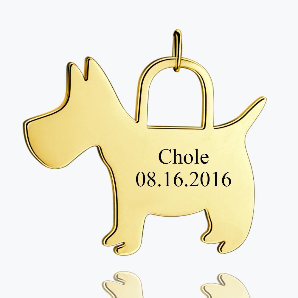 Engraved Dog Tag 14k Gold Plated