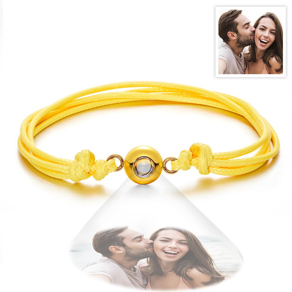 Custom Projection Photo Bracelet Weave Style Colorful Couple Gifts