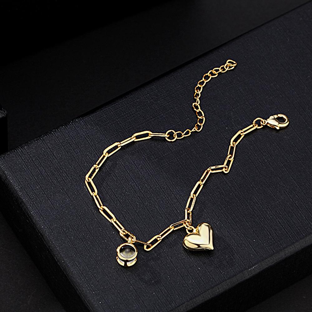 Personalized Photo Projection Bracelet with Heart Creative Gift